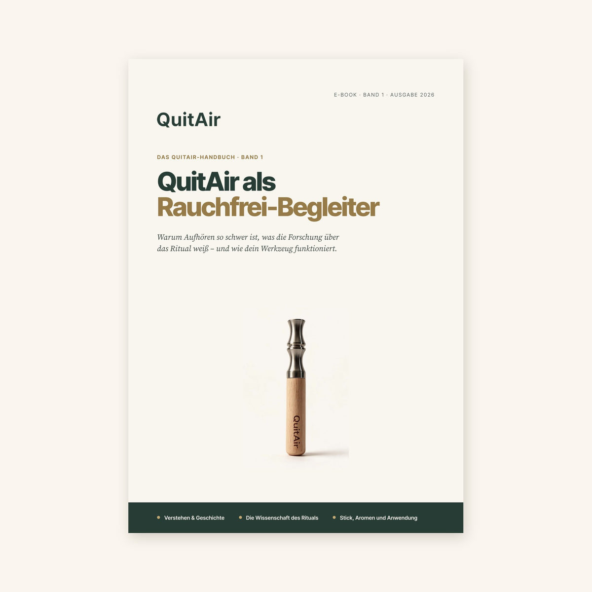 E-Book „QuitAir als Rauchfrei-Begleiter“ – Umschlag von Band 1