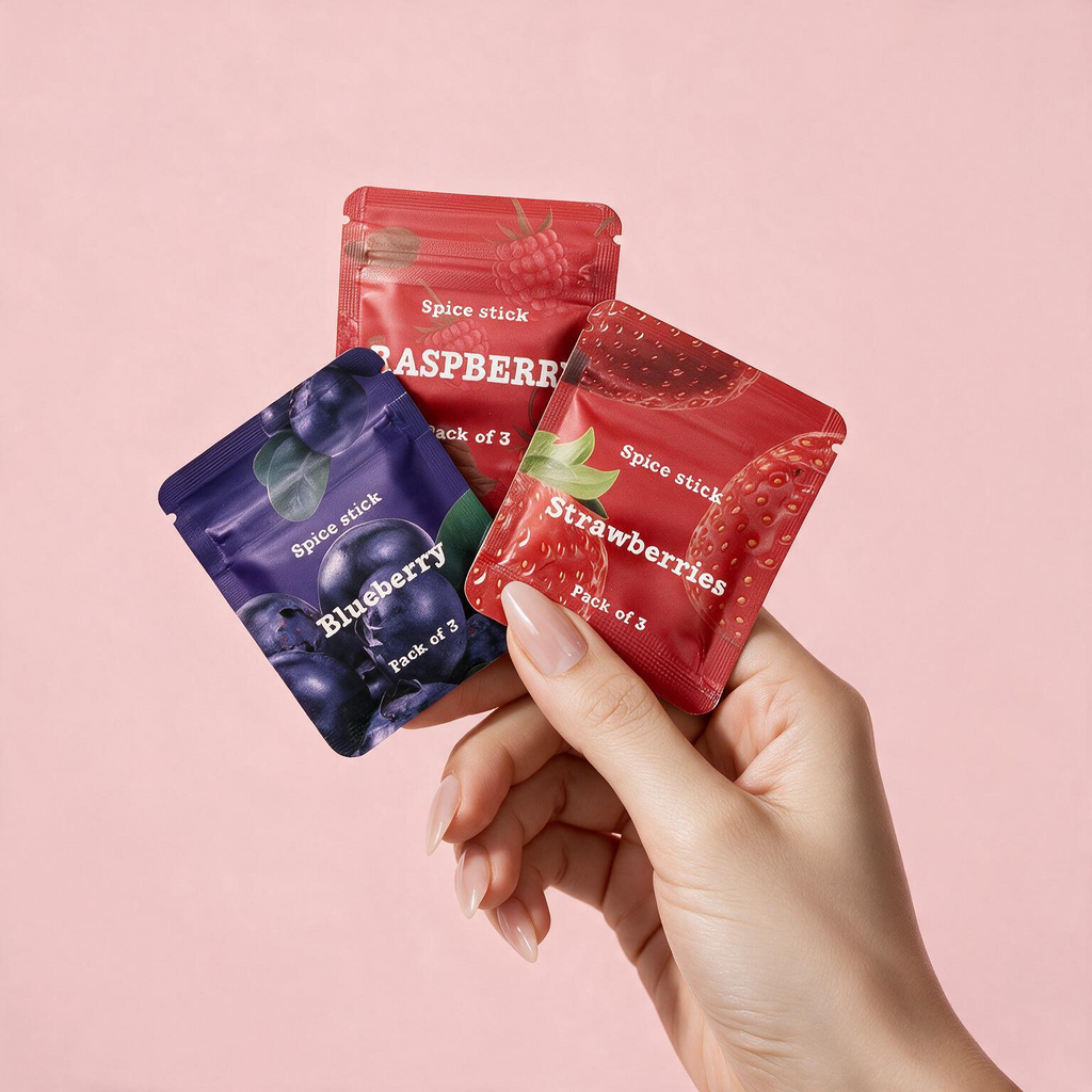 QuitAir Berry Set in der Hand – drei Beeren-Spice-Sticks