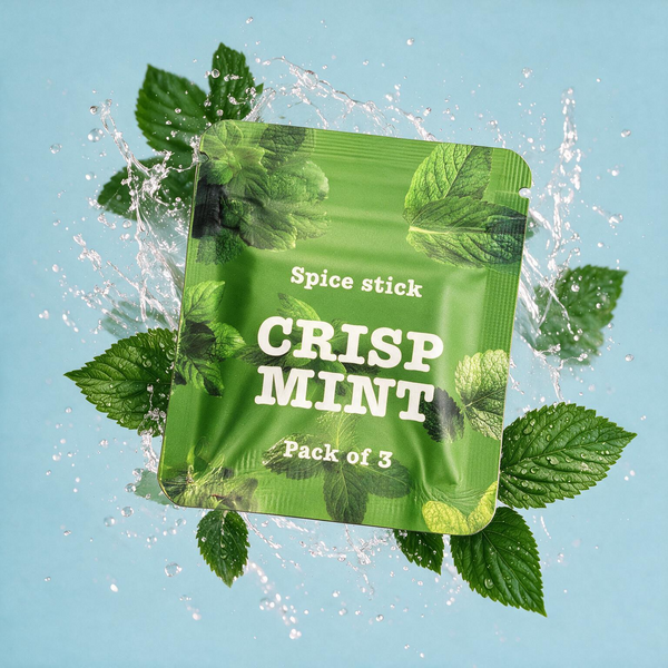 QuitAir Spice Stick Crisp Mint – nikotinfreie Aroma-Kerne im 3er-Pack mit frischen Minzblättern