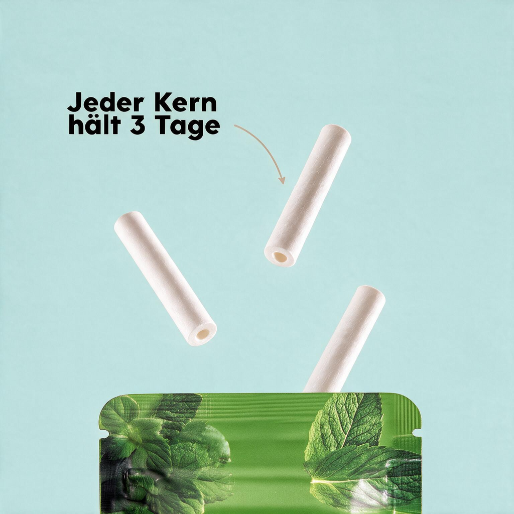 QuitAir Crisp Mint Aroma-Kerne – Hinweis: jeder Kern hält 3 Tage