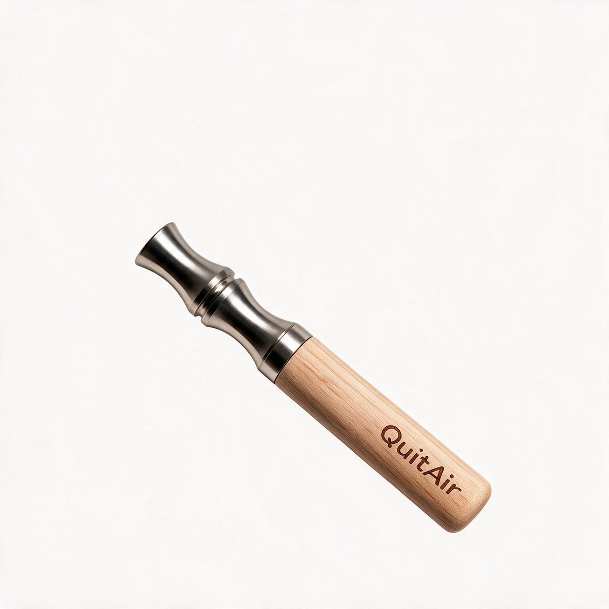 QuitAir Quit Stick Lumina liegend – Buchenholz-Korpus mit Edelstahl-Mundstück