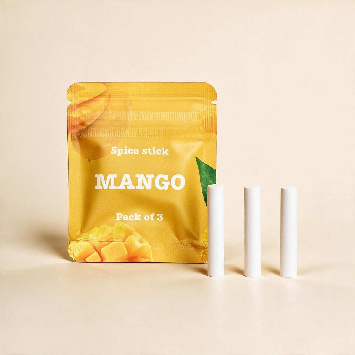 QuitAir Mango Verpackung mit drei einzelnen Aroma-Kernen daneben