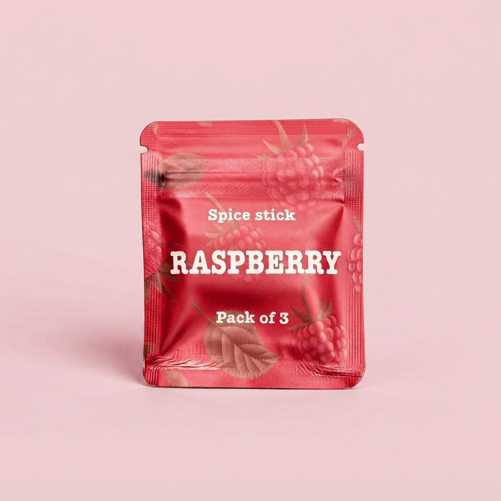 Verpackung QuitAir Spice Stick Raspberry – 3er-Pack, nikotin- und tabakfrei